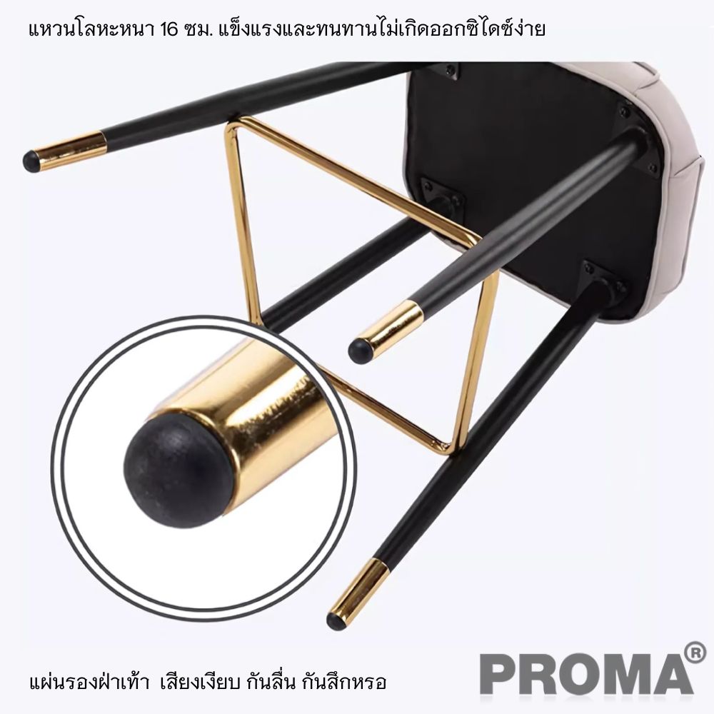 เก้าอี้บาร์ทรงสูง สไตล์โมเดิร์น Proma-C-62 65 ซม. สีฟ้ากำมะหยี่_5